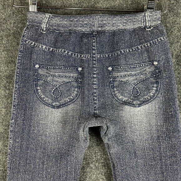 P2 Pink Pump Fleece Lined Leggings Womens Small Pullon Pant Blue Jean Look - Picture 7 of 7